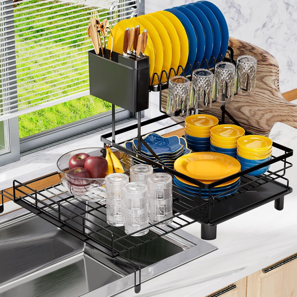 2 Tier Dish Drying Rack - Expandable Dish Rack Over Sink, 304 Stainless Steel...