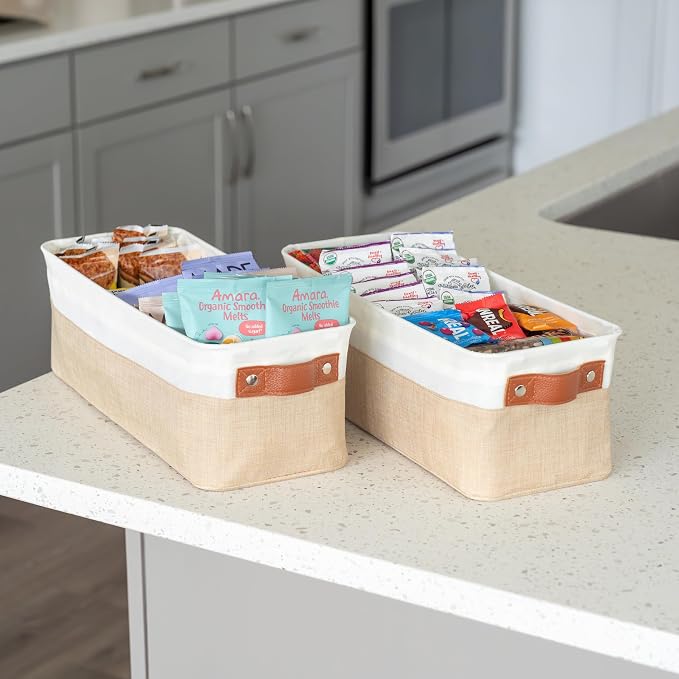 OrganiHaus Narrow Storage Bins 15x06in, Small Closet Bins - Image 4