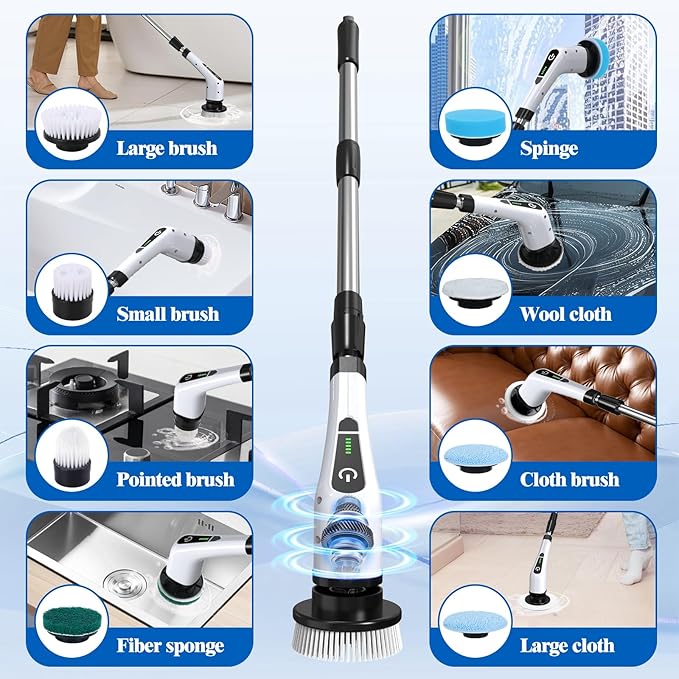 Electric Spin Scrubber, Cordless Bath Tub Power Scrubber - Image 6
