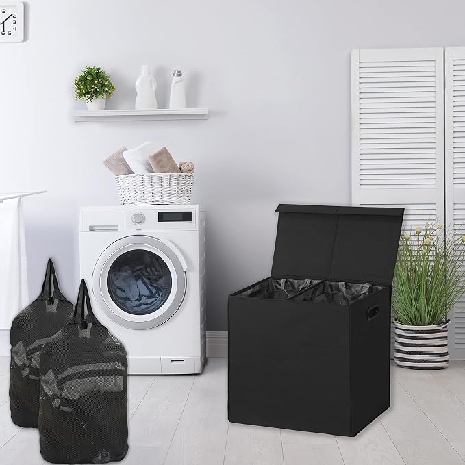 Simple Houseware Double Laundry Hamper - Image 2