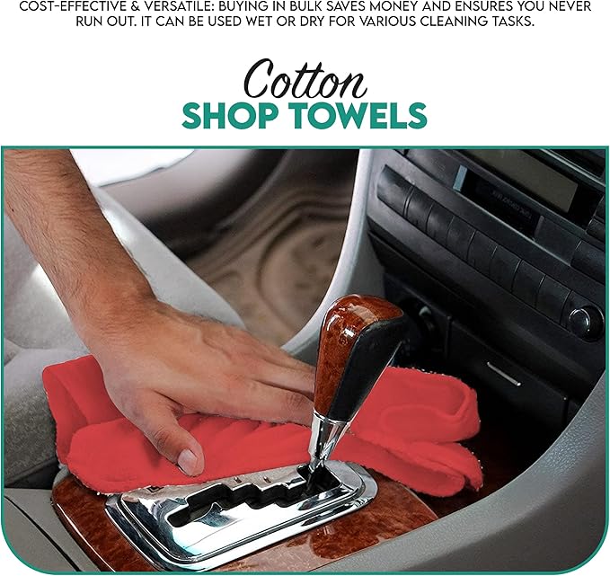 ZUPERIA Cotton Shop Towel – Multipurpose Cleaning Cloths Reusable Shop Rags - Image 7