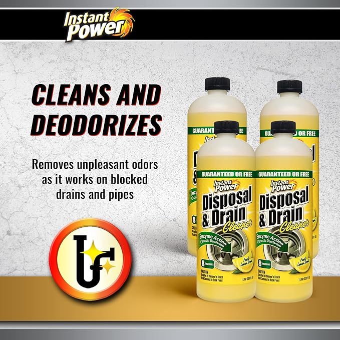 Instant Power Disposal and Drain Cleaner – Liquid Enzyme Clog Remover, Cleans - Image 2