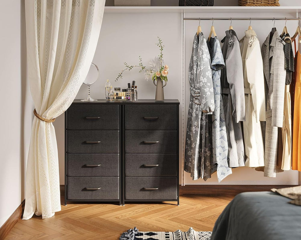 AODK Small Dresser for Bedroom with 4 Storage Drawers, Black