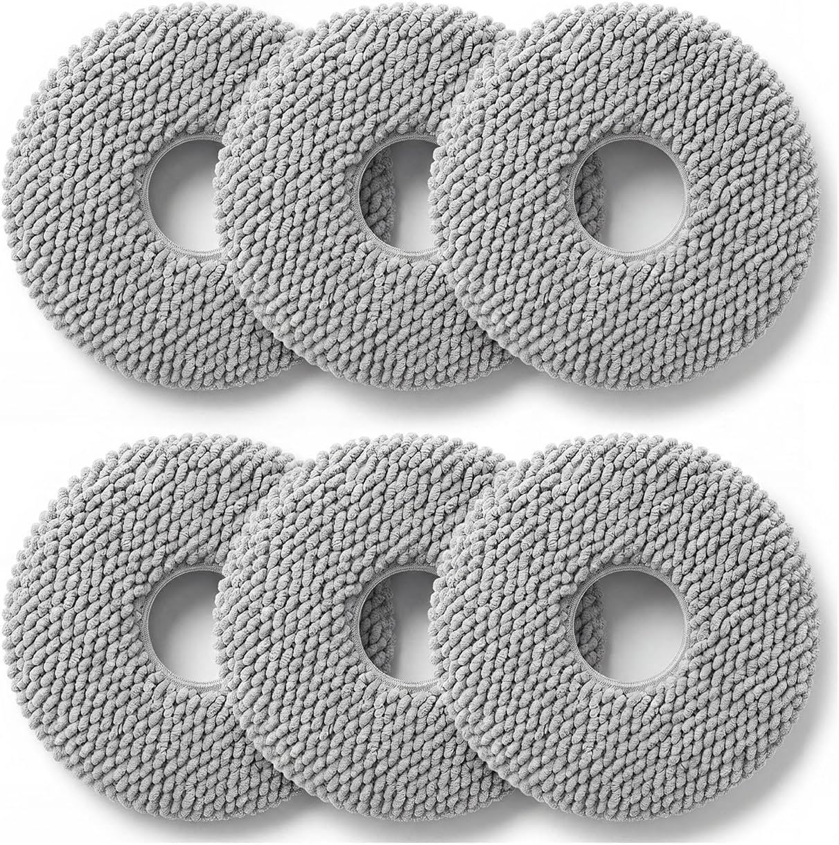 6 Pack Mop Pads for Roborock Q Revo/Qrevo MaxV/Qrevo S/Qrevo PRO/Qrevo PLUS/Qrevo Master/QV 35A/QV 35S/Qrevo slim/Qrevo Curv/Qrevo Edge/Qrevo C Robot Vacuum Cleaner Mop Replacement Pad Accessories