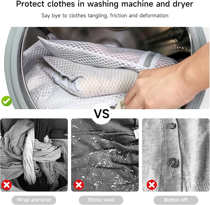 GOGOODA Mesh Laundry Bag for Delicates Set of 2 Lingerie Bags for Washing - Image 5
