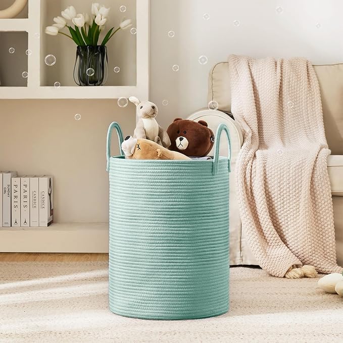 YOUDENOVA Laundry Hamper Basket, Woven 58L Tall Laundry Basket - Image 2