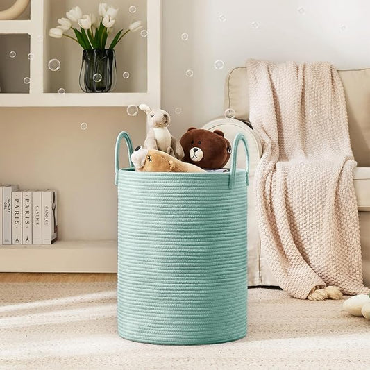 YOUDENOVA Laundry Hamper Basket, Woven 58L Tall Laundry Basket - Image 2