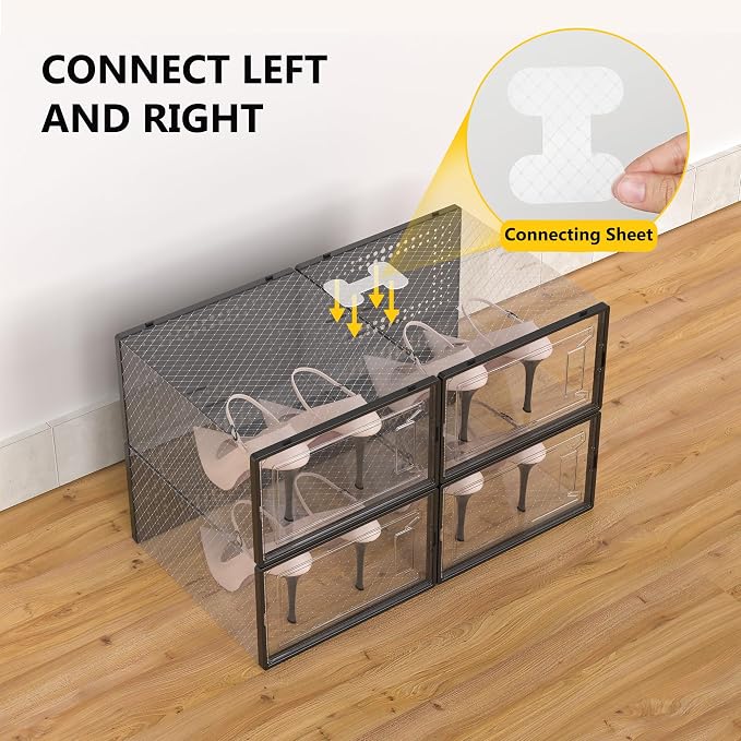 12 Pack Large Shoe Organizer Storage Boxes - Image 4