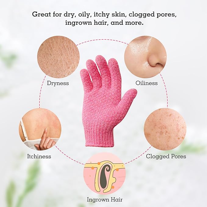 Evridwear Exfoliating Gloves for Shower, 100% Nylon Thick Soft Medium Heavy - Image 5