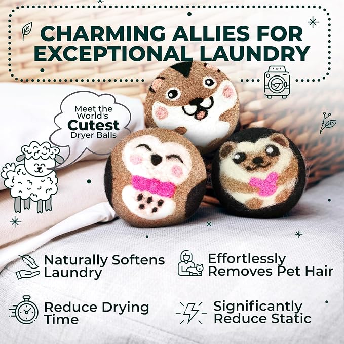 No More Dryer Sheets! Reusable Wool Dryer Balls XL 6-Pack - Image 2