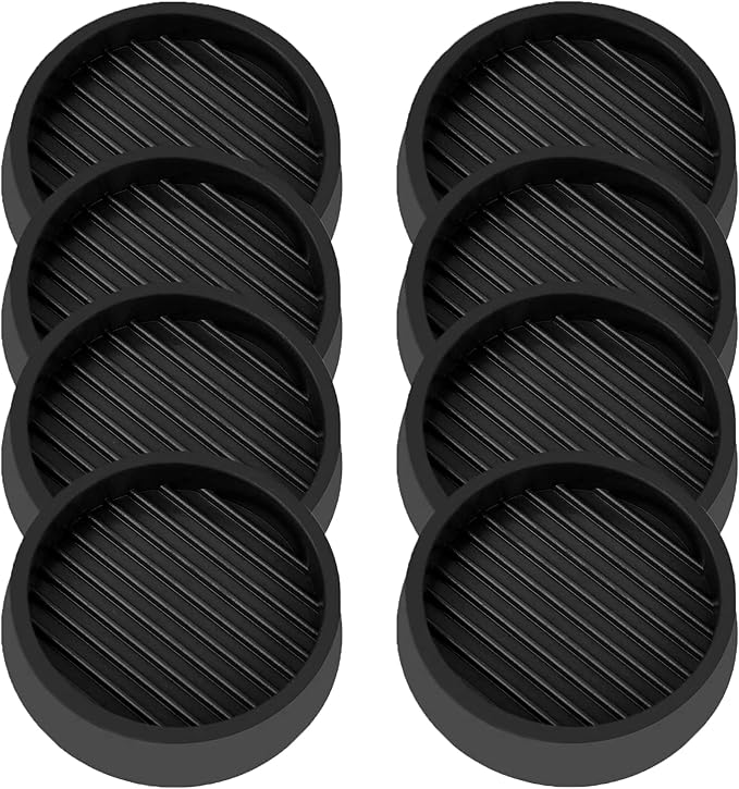 4X4 Round Rubber Caster Cups, Non Slip Furniture Pads, Anti-Slip Gripper by VOCOMO