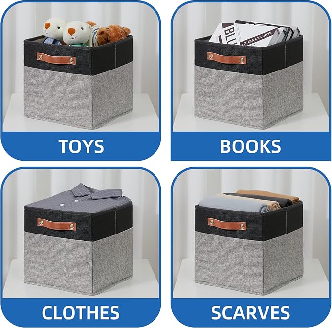 Temary 11 x 11 Cube Storage Bins Fabric Storage Cubes - Image 4
