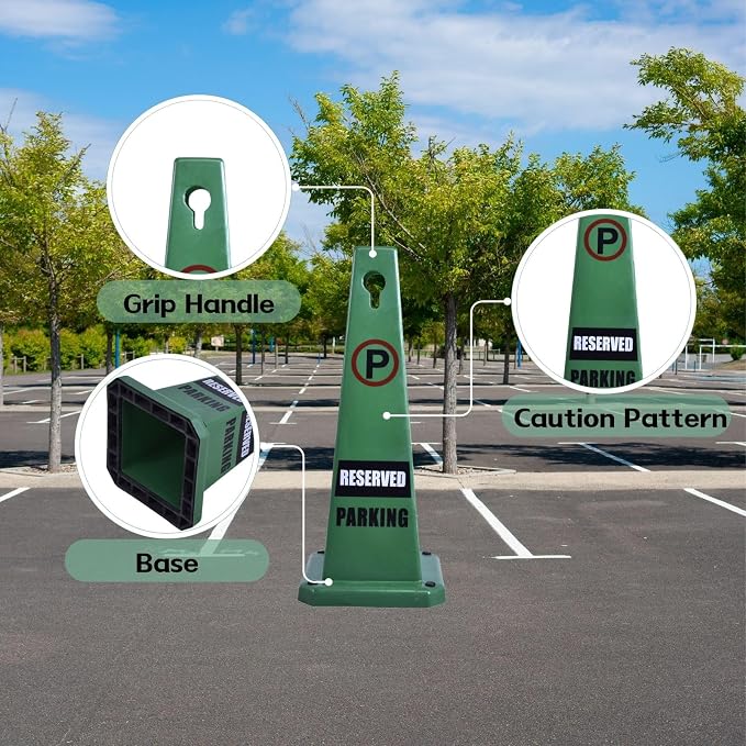 8-Pack 26.5" Caution Cones, 4-Sided Visible Safety Signs - Image 6
