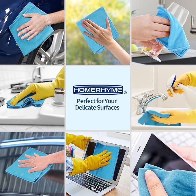 HOMERHYME Microfiber Glass Cleaning Cloth - Image 6
