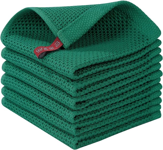 Homaxy 100% Cotton Waffle Weave Kitchen Dish Cloths, Ultra Soft Absorbent Quick by Homaxy