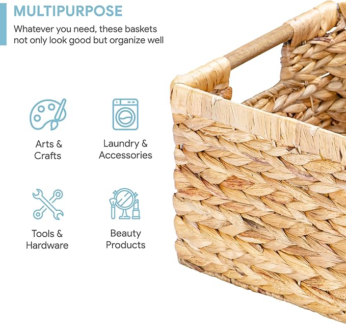 Large Wicker Basket Rectangular - Image 2