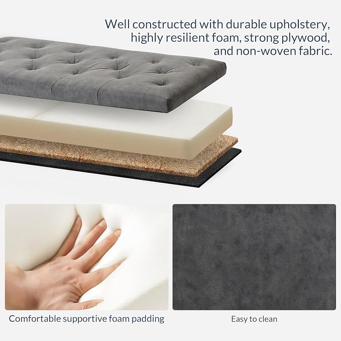 BELLEZE 47" Storage Ottoman, Storage Bench - Image 9
