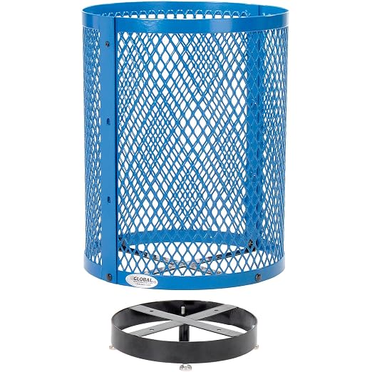 Global Industrial Outdoor Diamond Steel Trash Can - Image 4