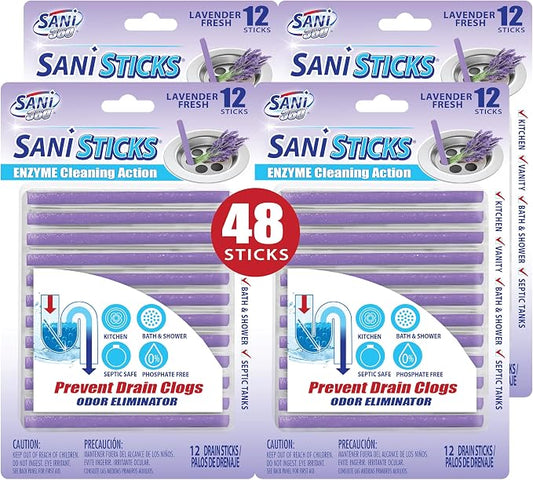 SANI 360° Sani Sticks Drain Cleaner and Deodorizer, Lavender Scent Enzyme Pipe by SANI360%C2%B0
