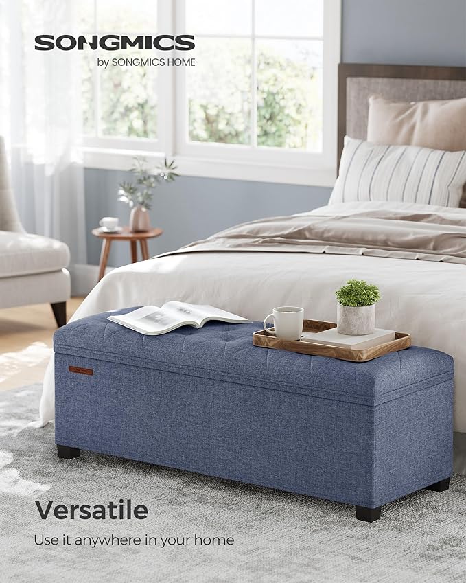 SONGMICS Storage Ottoman Bench, Foot Rest - Image 3