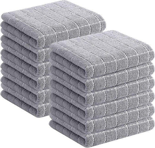 Homaxy 100% Cotton Terry Kitchen Towels, Checkered Designed, Soft and Super by Homaxy