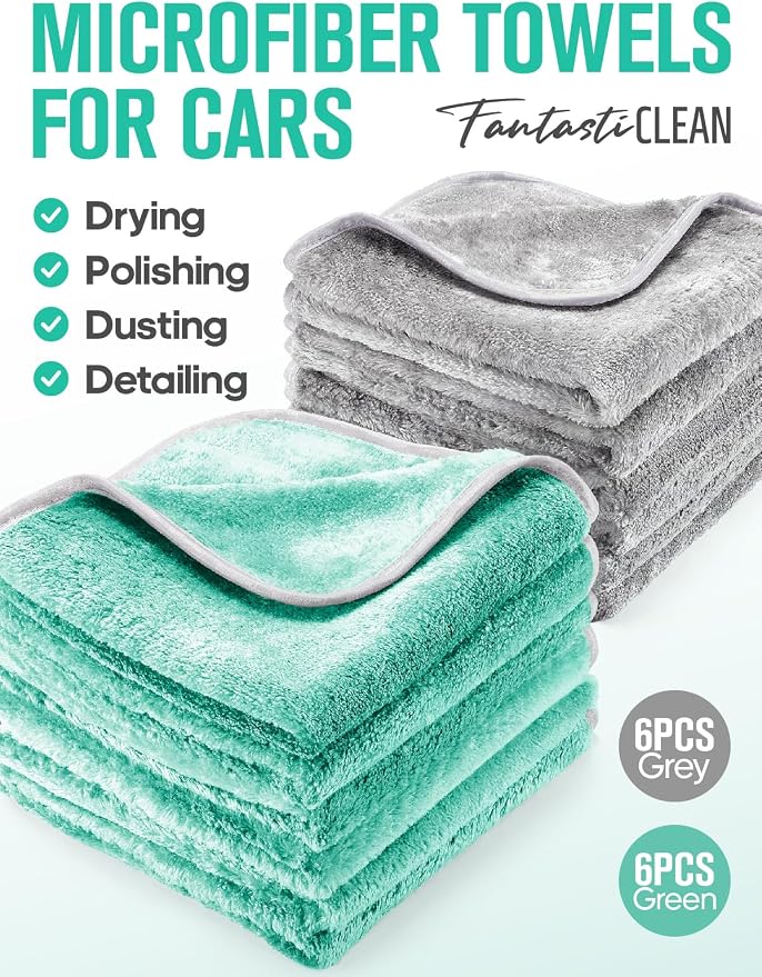 Fantasticlean Microfiber Car Detailing Towels, Car Drying Towel - Image 2