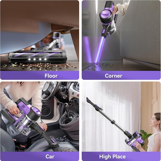DEVOAC S10 Cordless Vacuum Cleaner, 45Kpa 50mins Lightweight Stick Vacuum - Image 7
