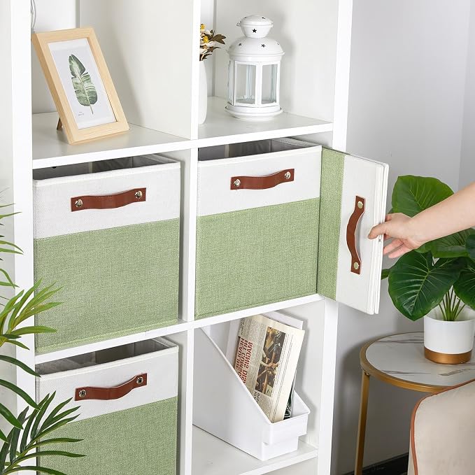 HNZIGE Fabric Storage Cubes for Shelves Set of 4, Storage Cubes Baskets 12 x12 - Image 9