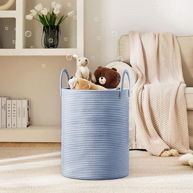 YOUDENOVA Laundry Hamper Basket, Woven 58L Tall Laundry Basket - Image 2