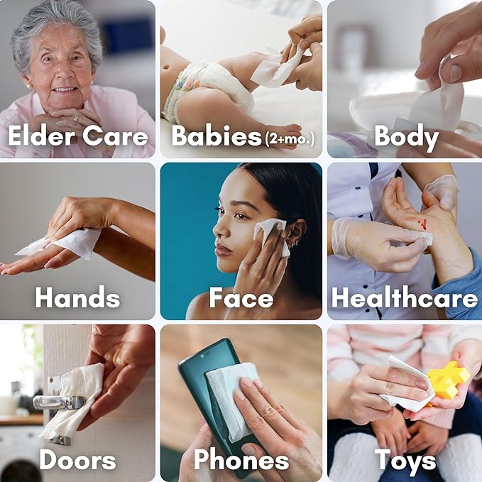 Nurture XL Antibacterial Body & Hand Wipes | Alcohol-Free Antiseptic Wet - Image 2