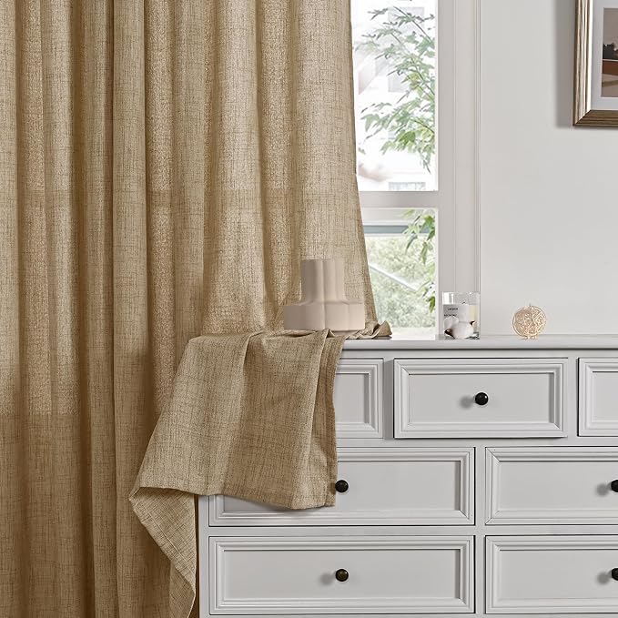 YoungsTex Burlap Linen Curtains 63 Inch Length - Image 9