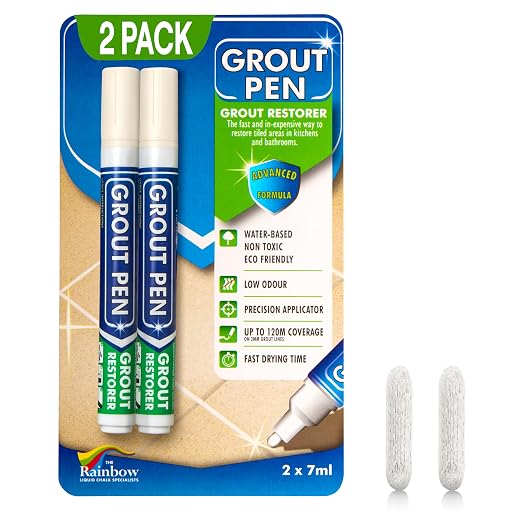 Grout Pen Ivory Tile Paint Marker: Waterproof Grout Paint, Tile Grout Colorant by RainbowChalkMarkers