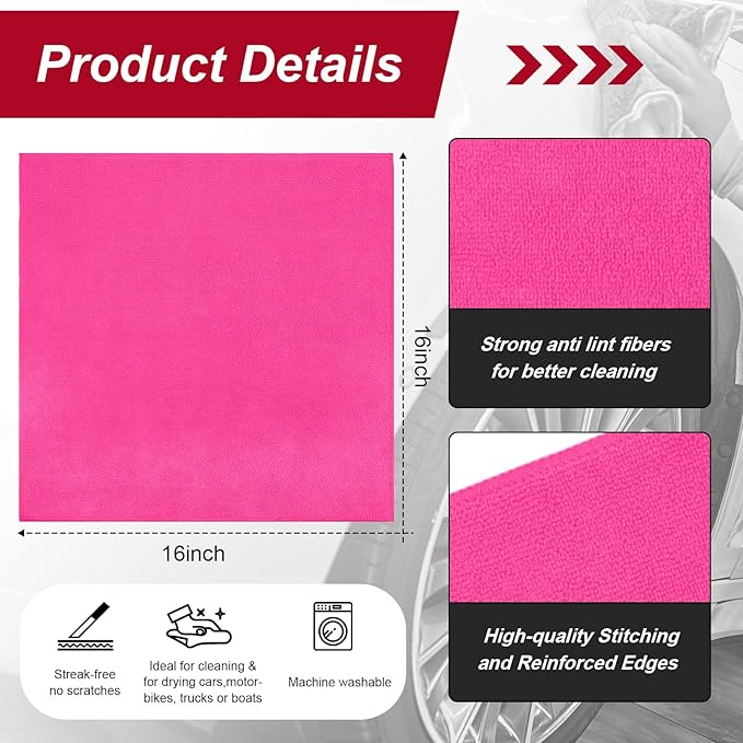 200 Pcs Microfiber Cleaning Cloth 16x16 Inch Microfiber Towels - Image 2
