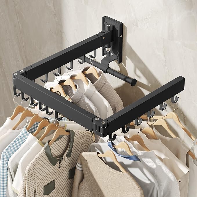 Drying Rack Clothing, Retractable Clothes Drying Rack, Wall Mounted Laundry Rack - Image 4