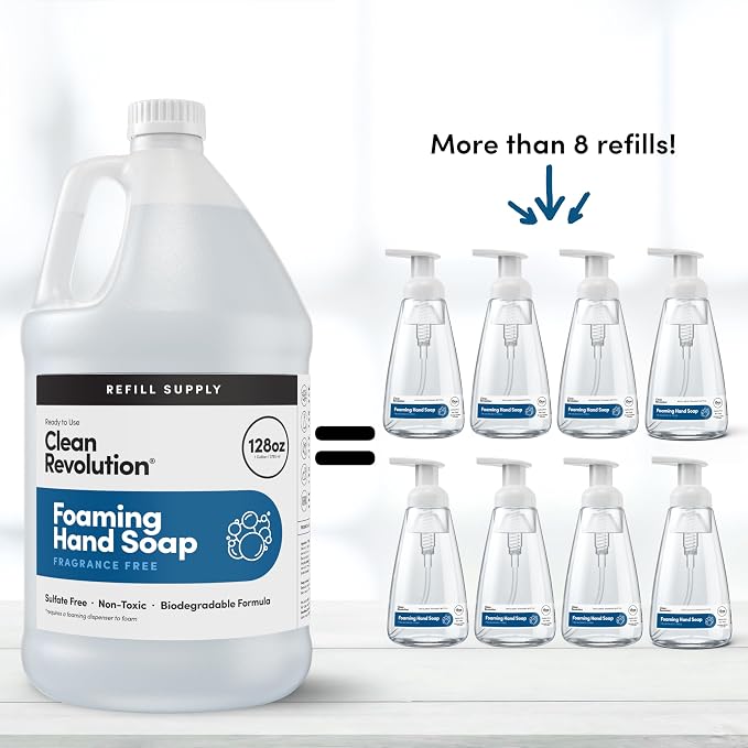 Clean Revolution Foaming Hand Soap Refill Supply, Moisturizing & Eco-Friendly - Image 5