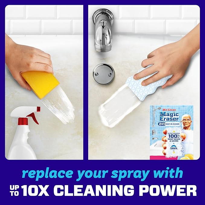 Mr. Clean Magic Eraser Sponge, Bathroom Cleaner, Soap Scum Shower & Tub Cleaner - Image 3