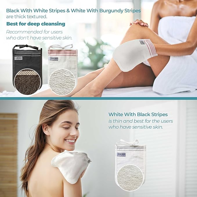 Turkish Exfoliating Gloves – Face & Body Exfoliation Mitts - Image 2