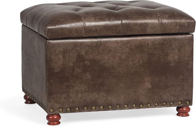 24'' Leather Ottoman with Storage Rectangle Foot Rest Ottomans Stool by DecentHomefocusoneveryonessmallfamilySimplefurnitureSophisticatedlifestyleYourspaceplannerknowyoubetterbecausemoreprofessional
