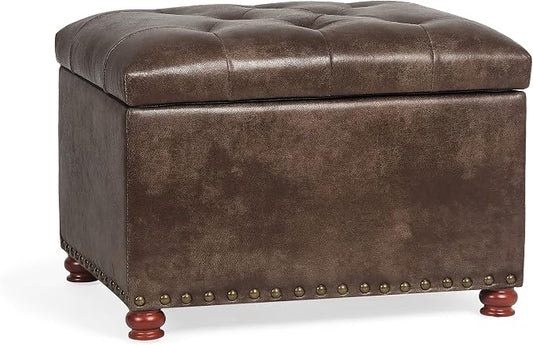 24'' Leather Ottoman with Storage Rectangle Foot Rest Ottomans Stool by DecentHomefocusoneveryonessmallfamilySimplefurnitureSophisticatedlifestyleYourspaceplannerknowyoubetterbecausemoreprofessional
