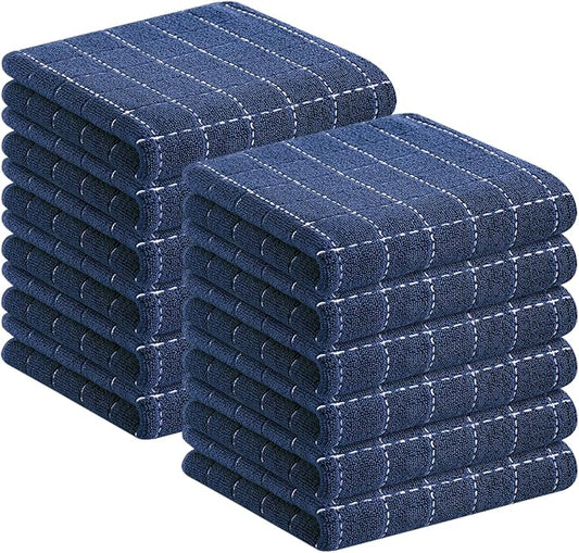 Homaxy 100% Cotton Terry Kitchen Towels, Checkered Designed, Soft and Super by Homaxy