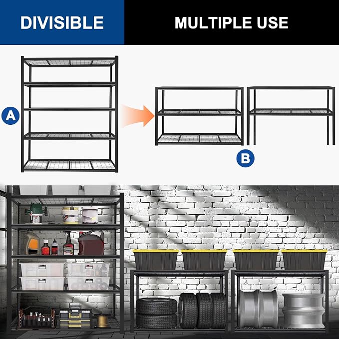BILT HARD 3500 LBS 60" W x 18" D Garage Shelving, Metal Wire Utility Shelving - Image 7