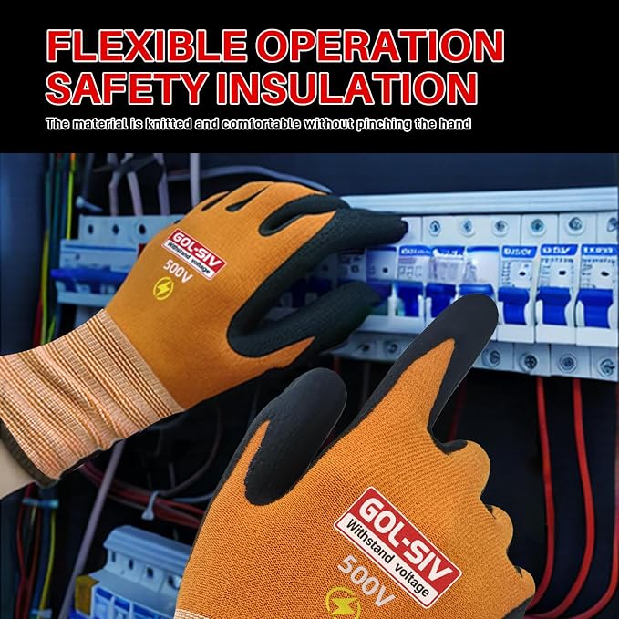 Electrical Insulated Gloves, 500V High Voltage Resistance Electrician Safety - Image 5