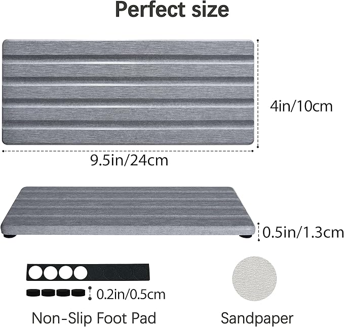 Diatomite Soap Dish, Water Absorbing Stone Tray, Kitchen Sink Organizer - Image 4
