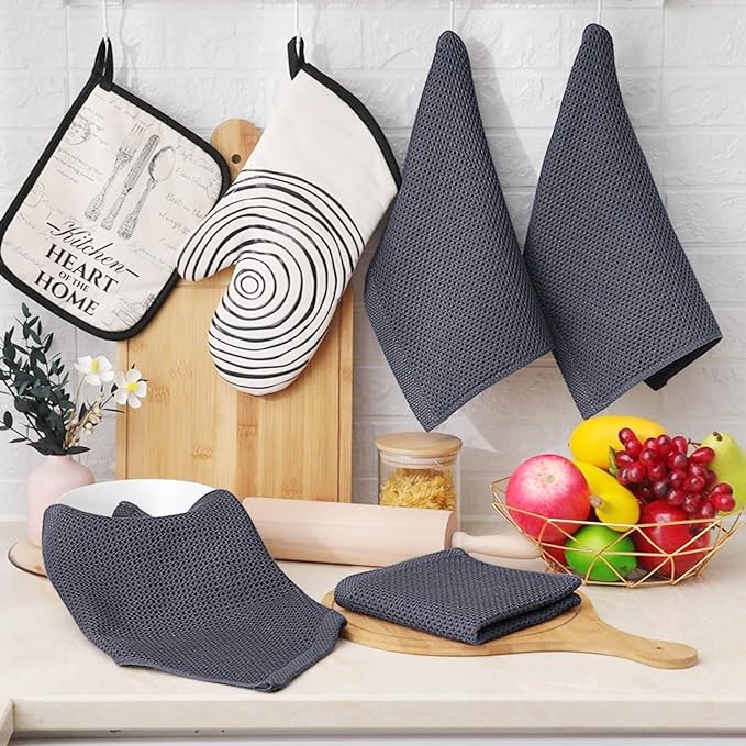 Homaxy 100% Cotton Waffle Weave Kitchen Dish Cloths, Ultra Soft Absorbent Quick - Image 6