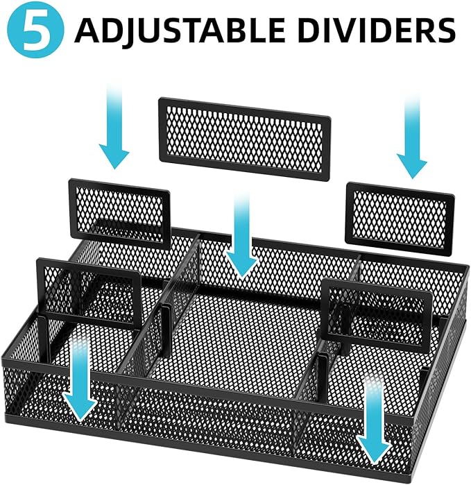 Marbrasse 2 Pack Desk Drawer Organizer, Mesh Drawer Organizer Tray - Image 2