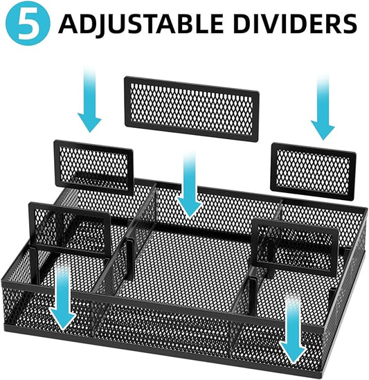 Marbrasse 2 Pack Desk Drawer Organizer, Mesh Drawer Organizer Tray - Image 2