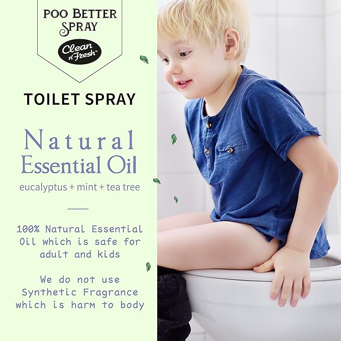 Clean-n-Fresh Toilet Spray, Poop Spray Eucalyptus Scent, 100% Natural Plant - Image 2