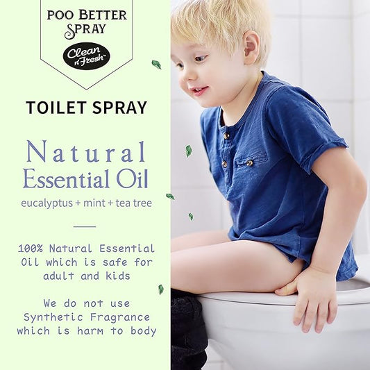 Clean-n-Fresh Toilet Spray, Poop Spray Eucalyptus Scent, 100% Natural Plant - Image 2