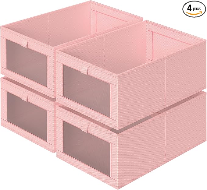 Criusia 4 Pack Linen Closet Organizers and Storage, Closet organizer Large by Criusia
