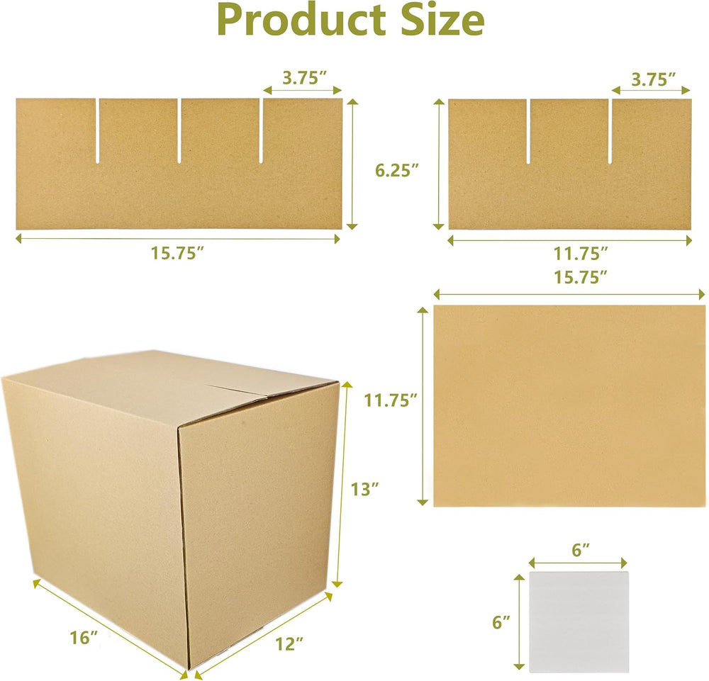 7 Sets Moving Boxes with Divider Kits,16 x 12 x 13 Inch Glassware Dish Packin...